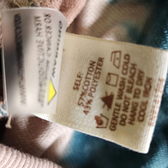 NWT Hem and Thread Womens Tie Die Oversized Hoodie Teal and Brown Large - Picture 11 of 15